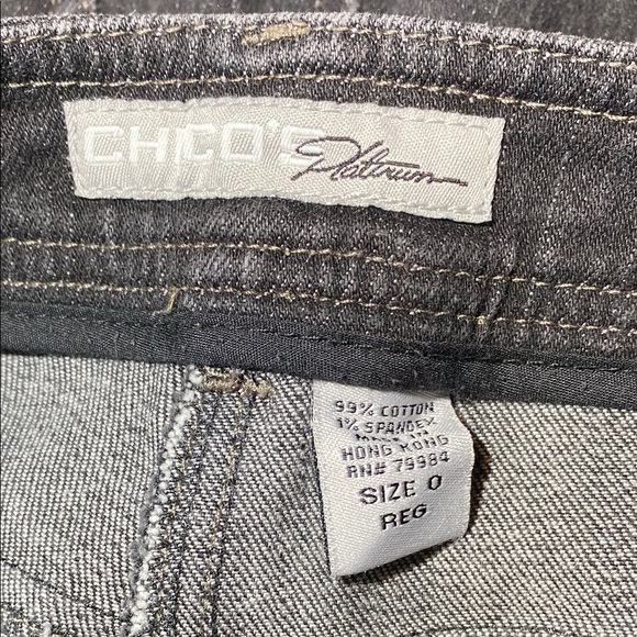 Chico's Platinum Pavee Black Flare Wide Leg Jeans - Picture 2 of 6